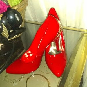 Red leather heels